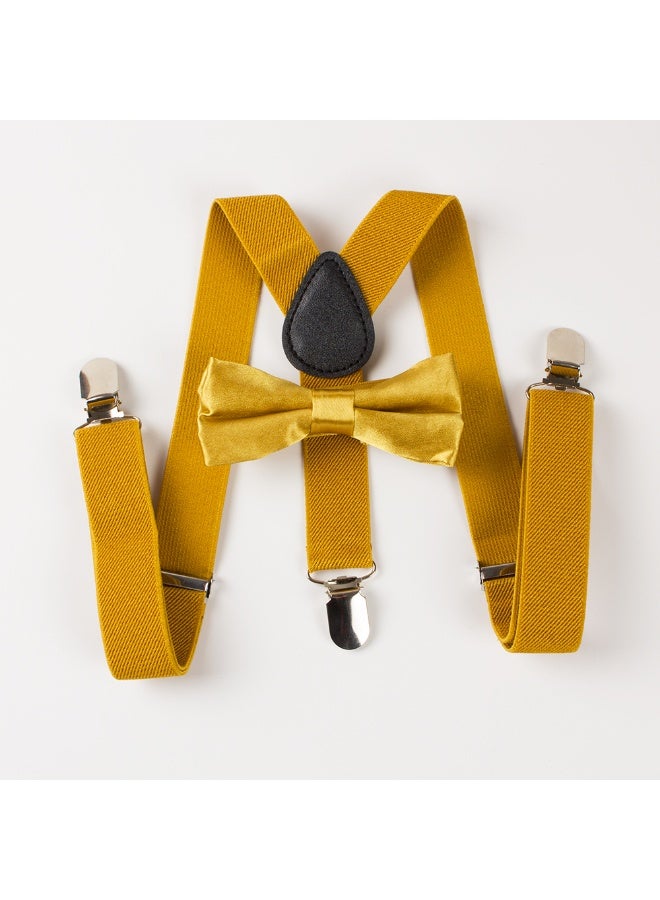 Child Kids Clip-on Suspenders Elastic Y-Shape Adjustable with Clips and Bow Tie Set for Boys and Girls - Image 2